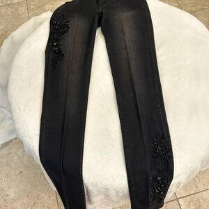 Embroidered Black Women's Jeans